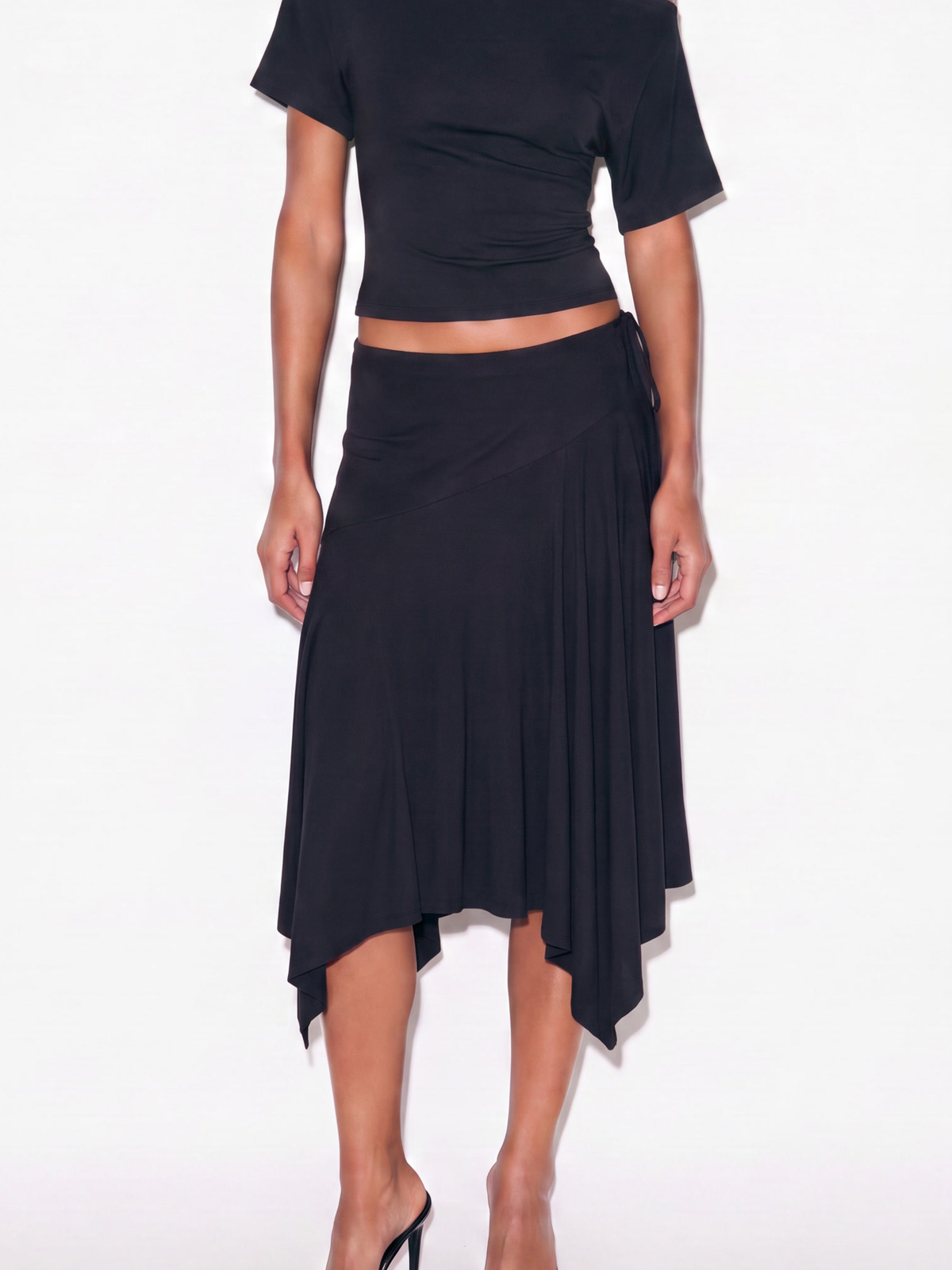 low waist midi skirt