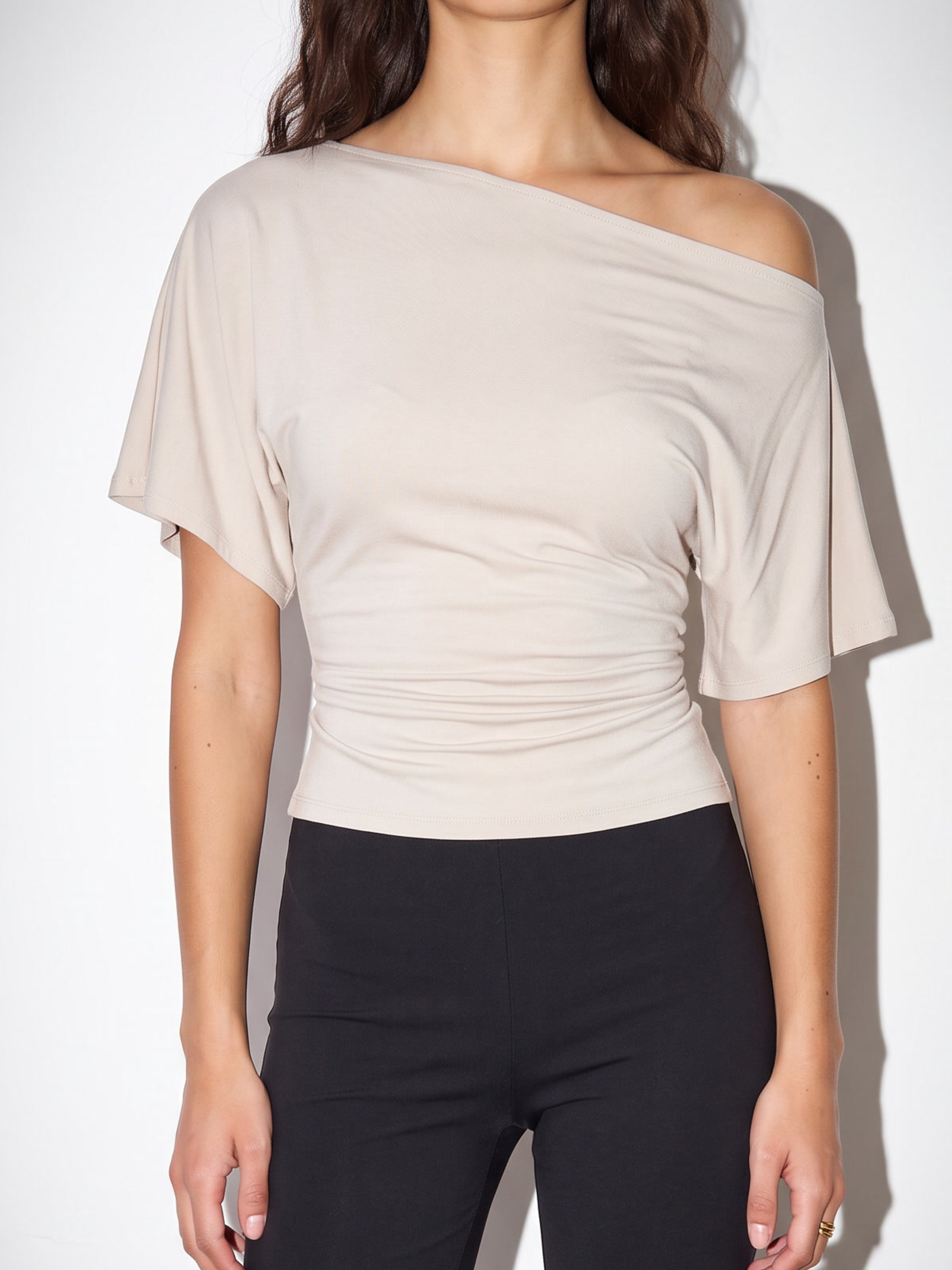 off shoulder tie top
