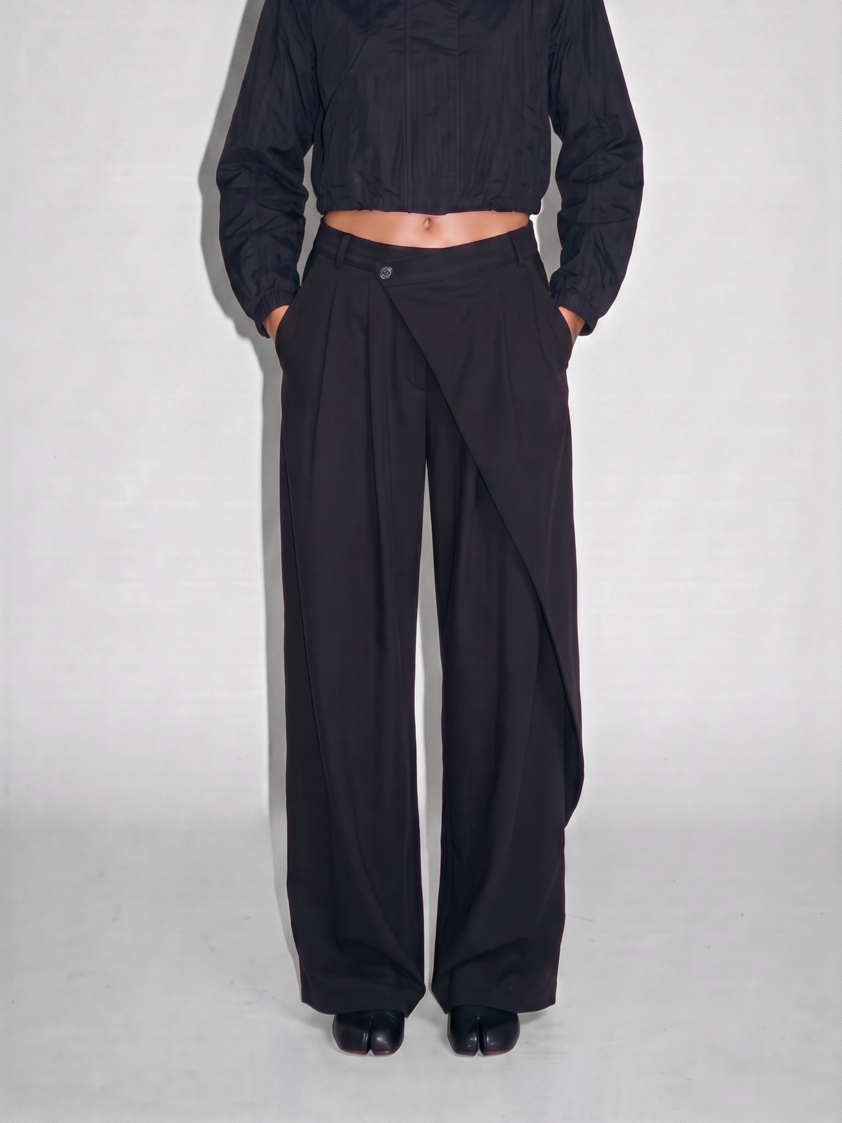 asym wrap trousers