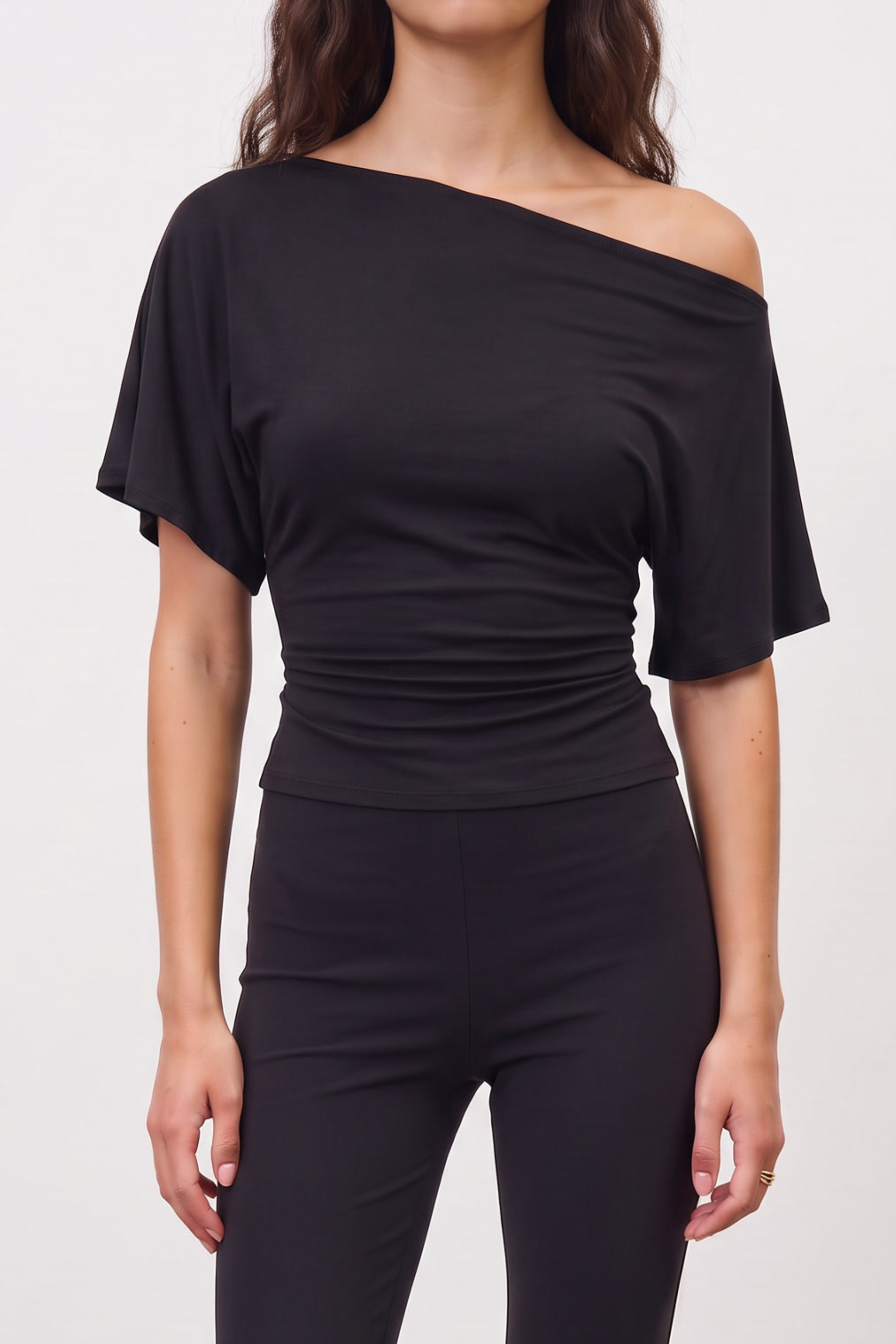 off shoulder tie top
