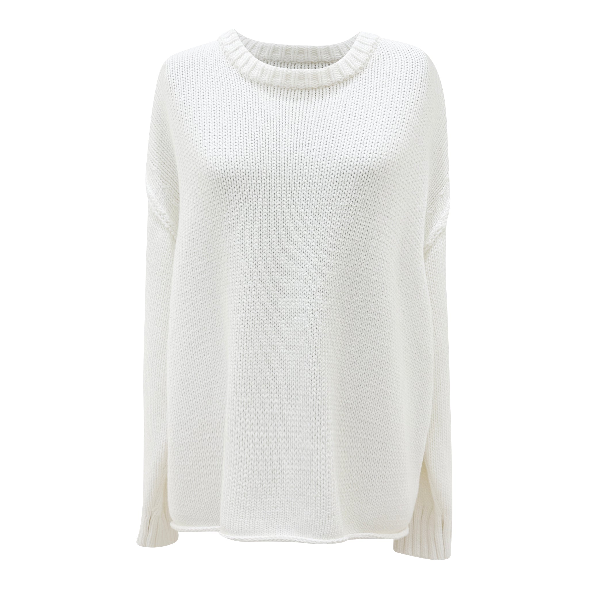 oversized knit crew neck jumper