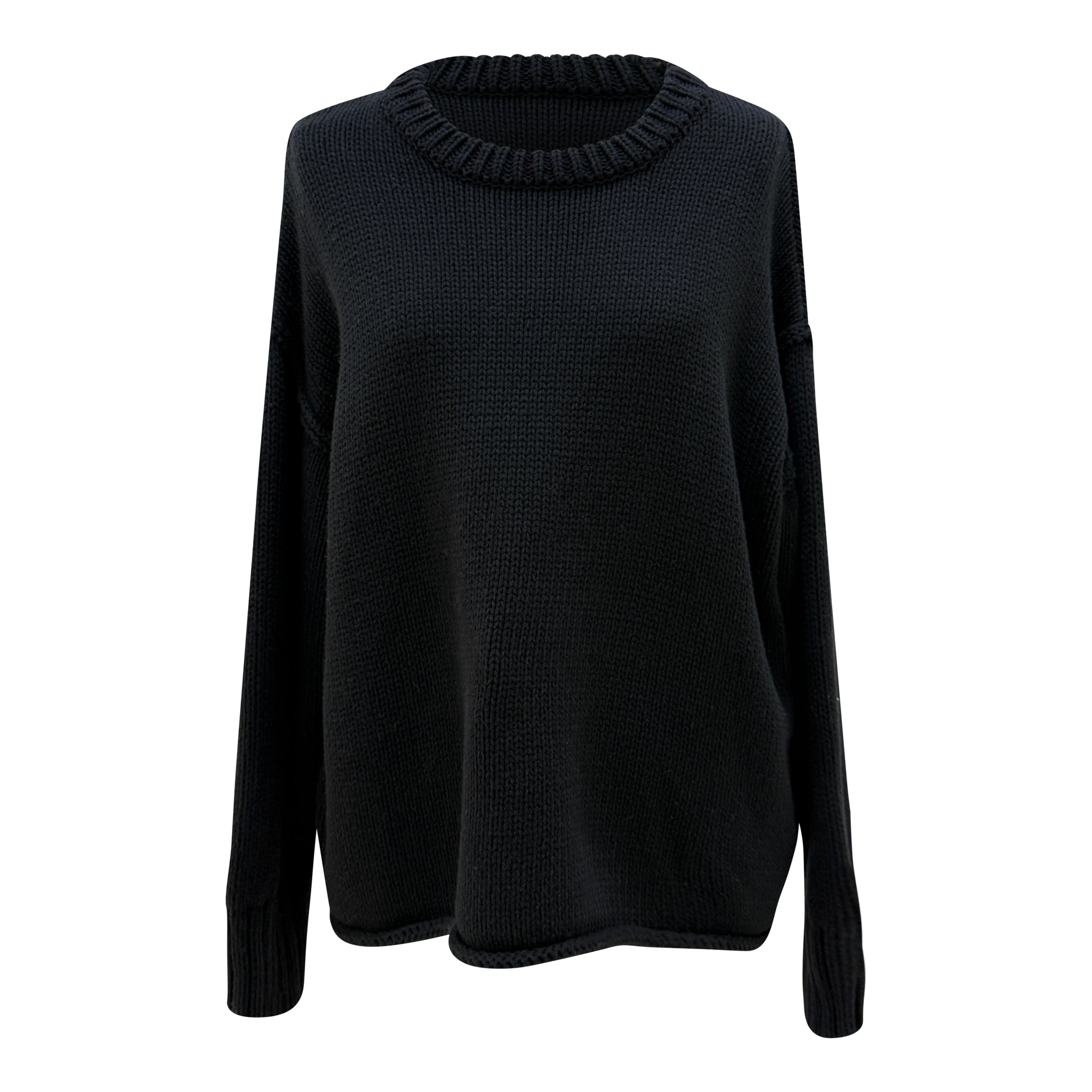 oversized knit crew neck jumper
