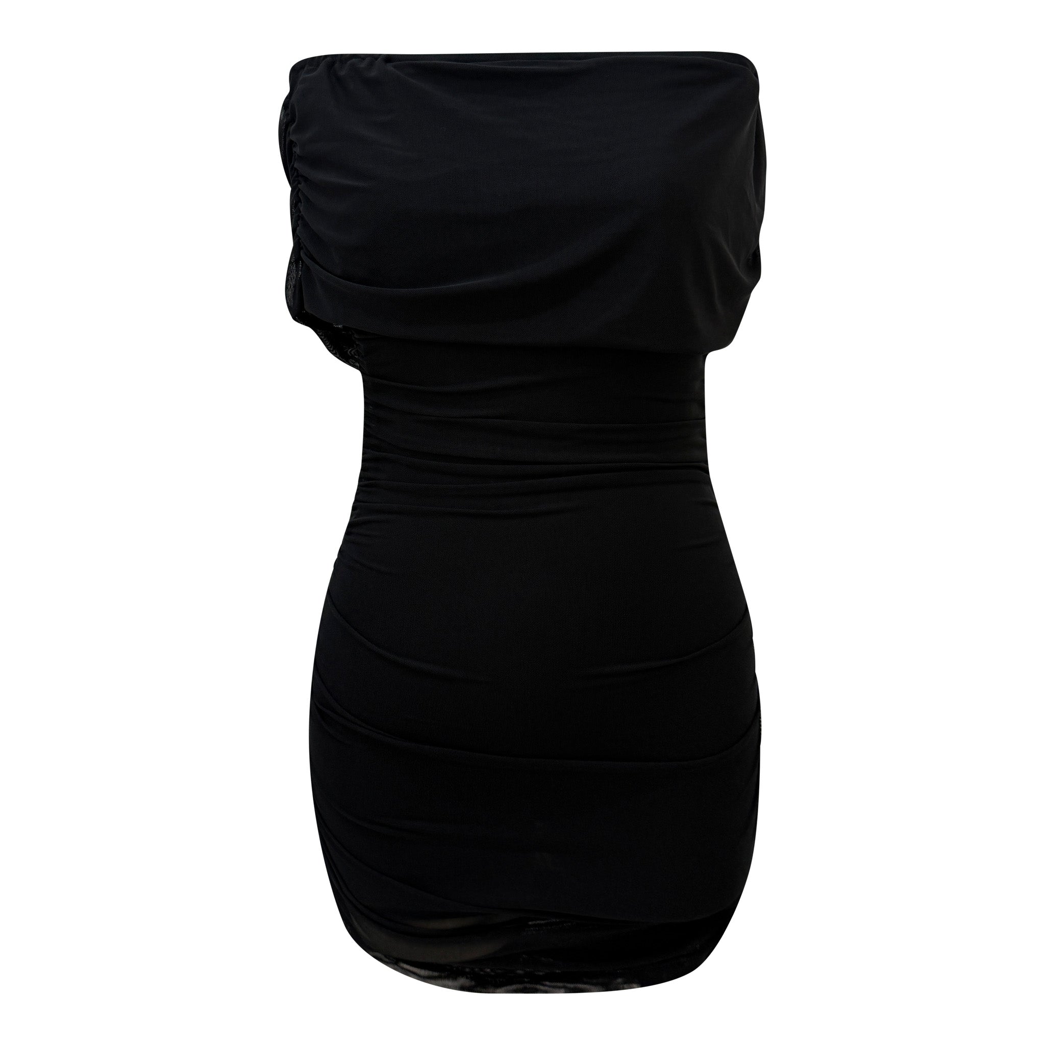 off shoulder mesh dress