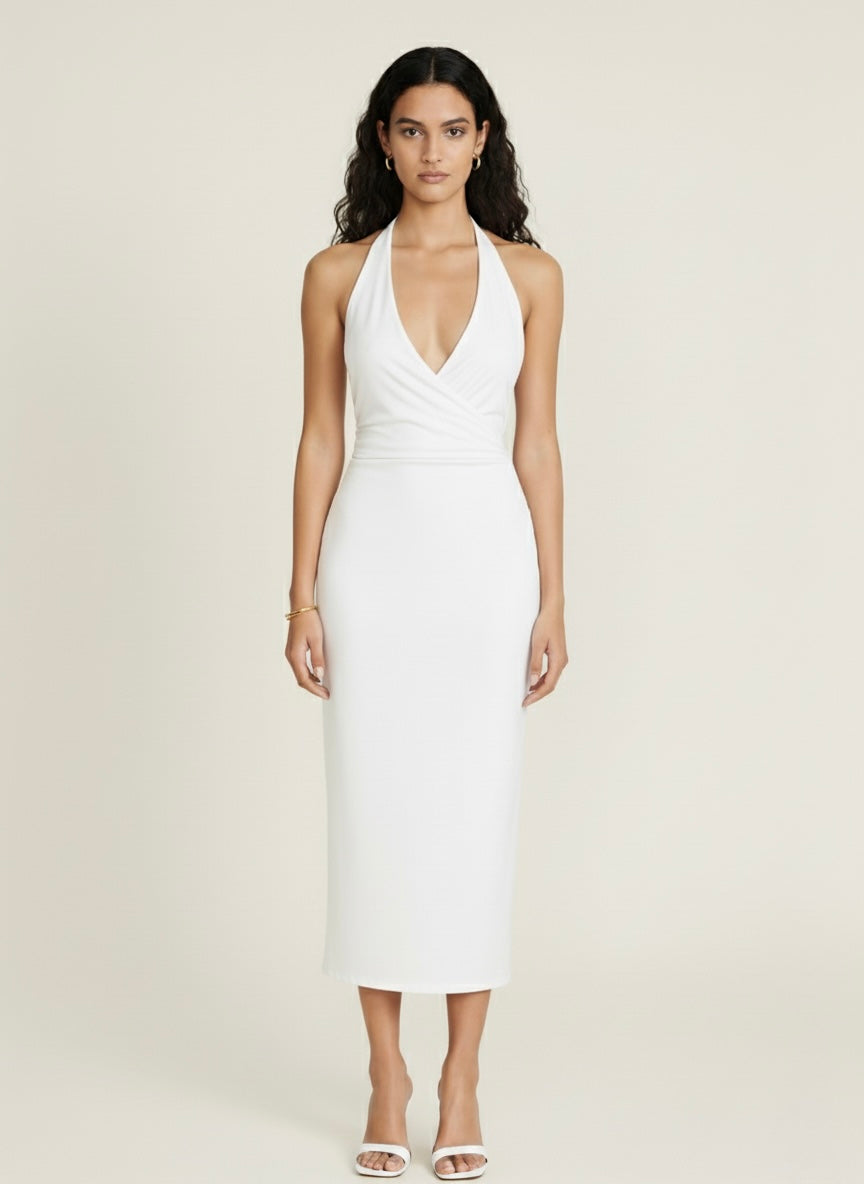 halter midi dress