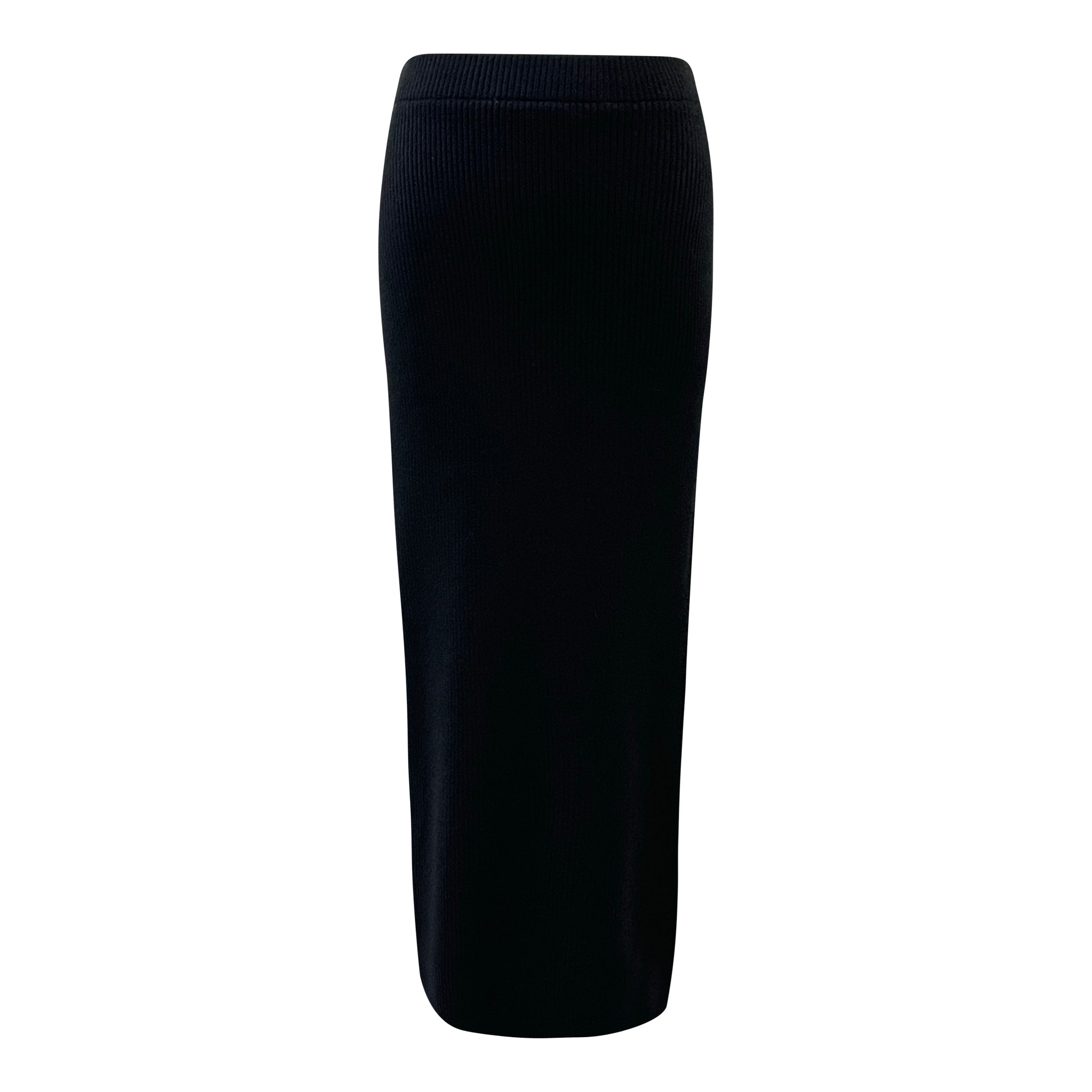 knit ribbed midi skirt