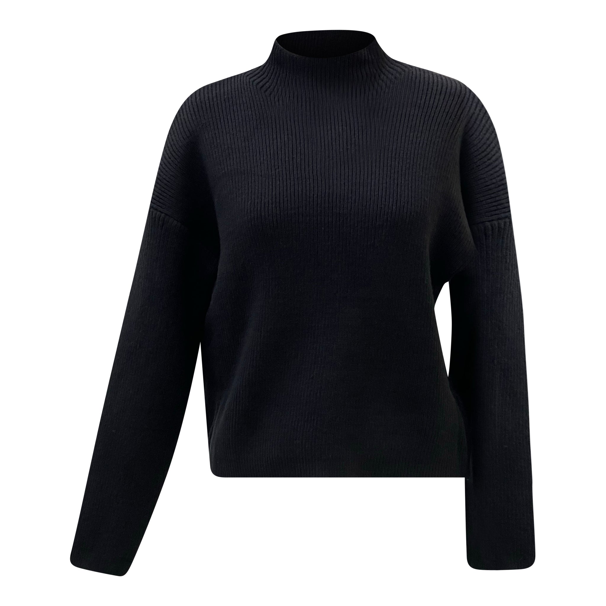 knit ribbed turtleneck