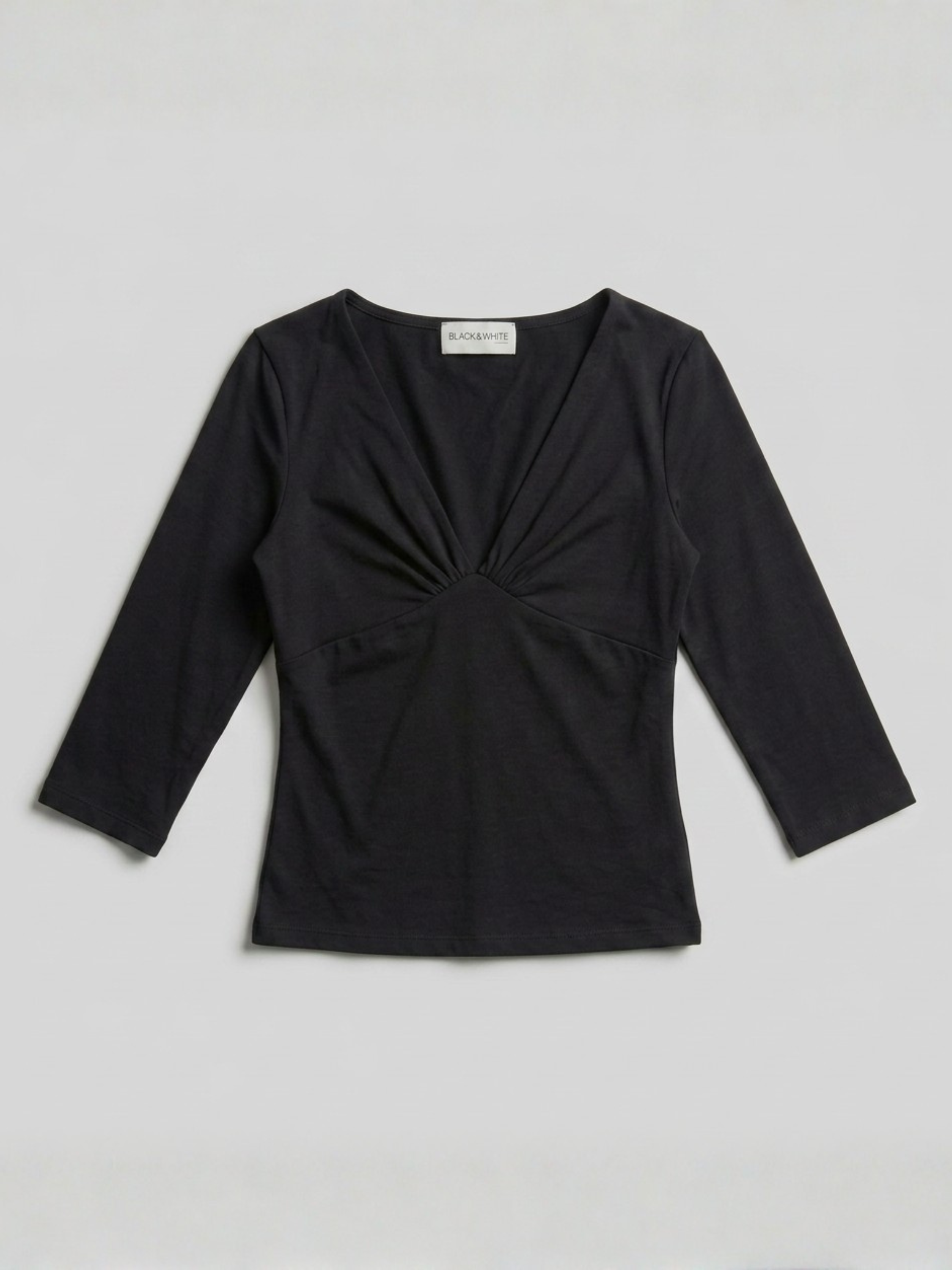 v neck 3/4 sleeve top
