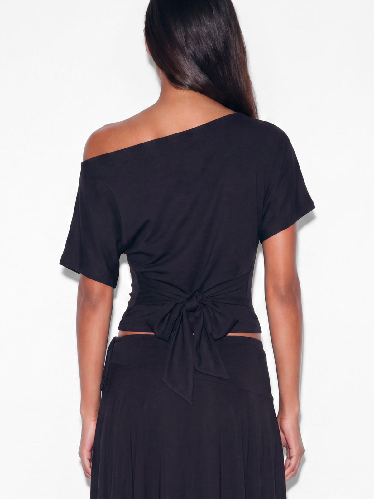 off shoulder tie top