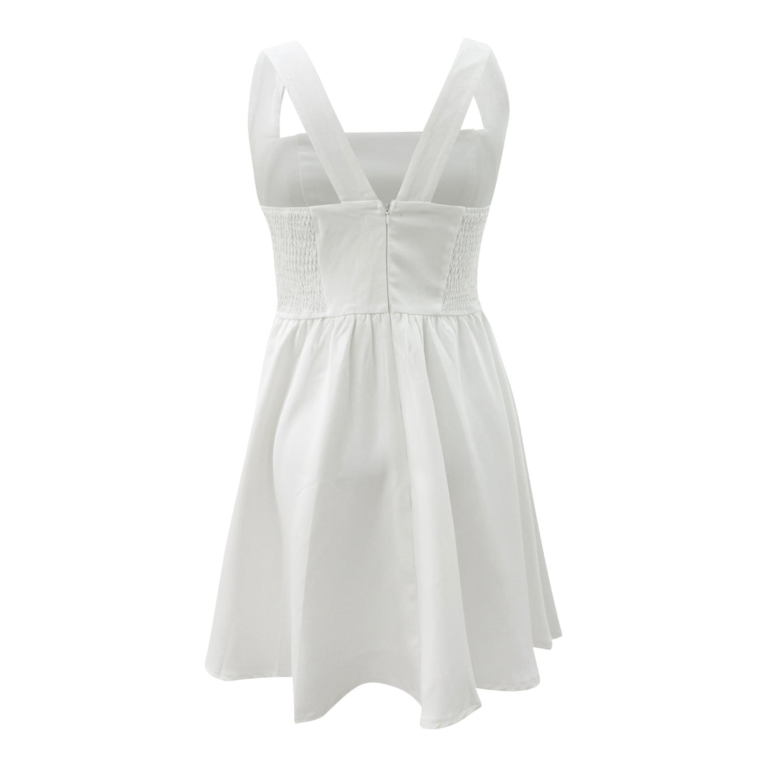 square neck ruched dress