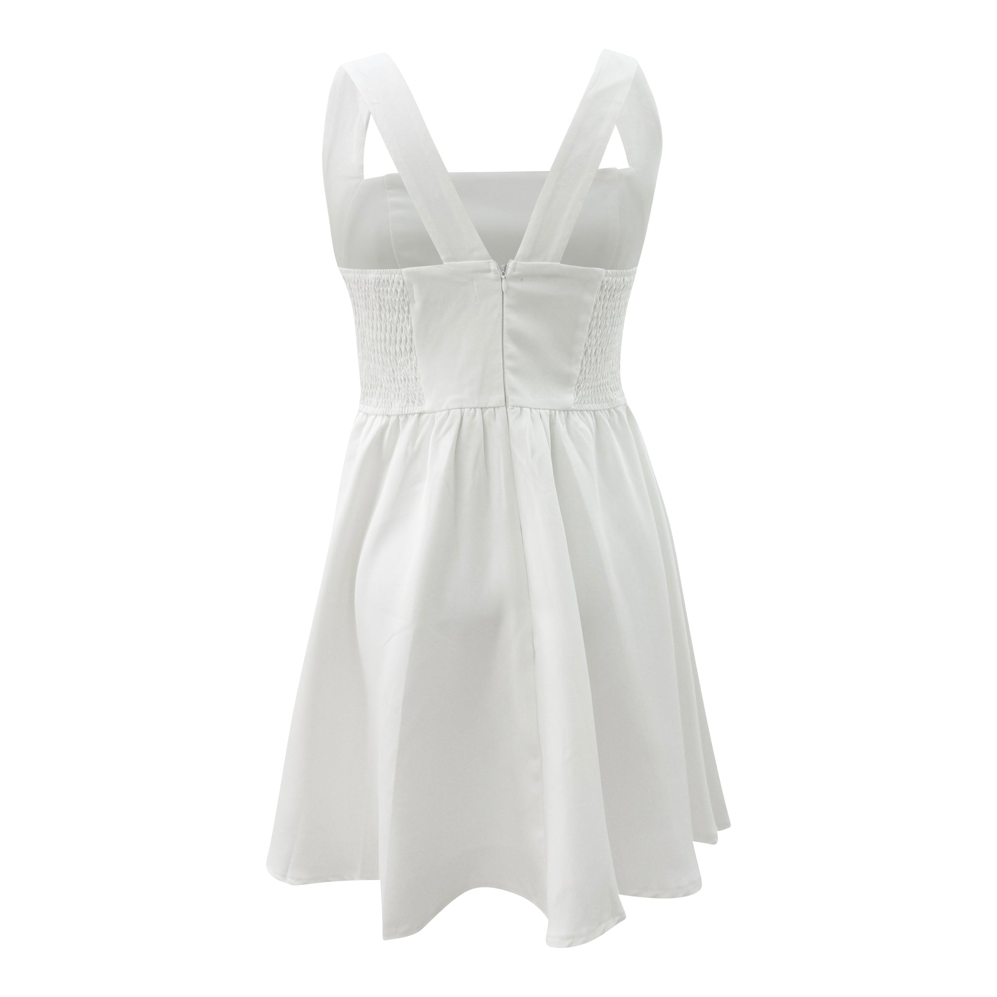 square neck ruched dress