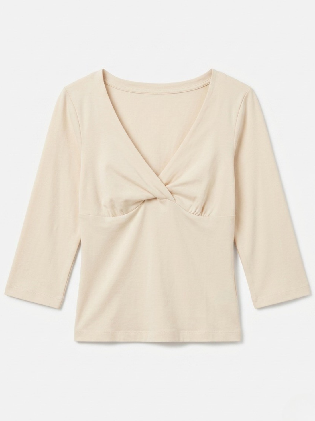 v neck three-quarter top