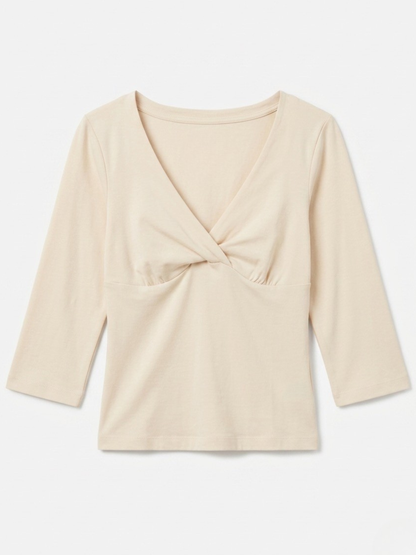 v neck three-quarter top