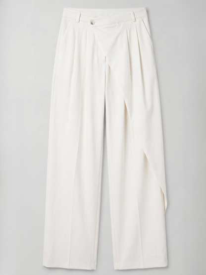 asym low waist wrap trousers
