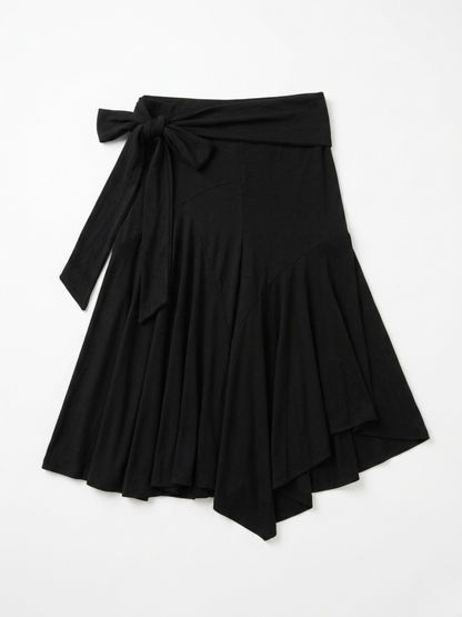 low waist midi wrap skirt