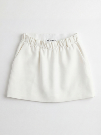 elastic waist tailored mini