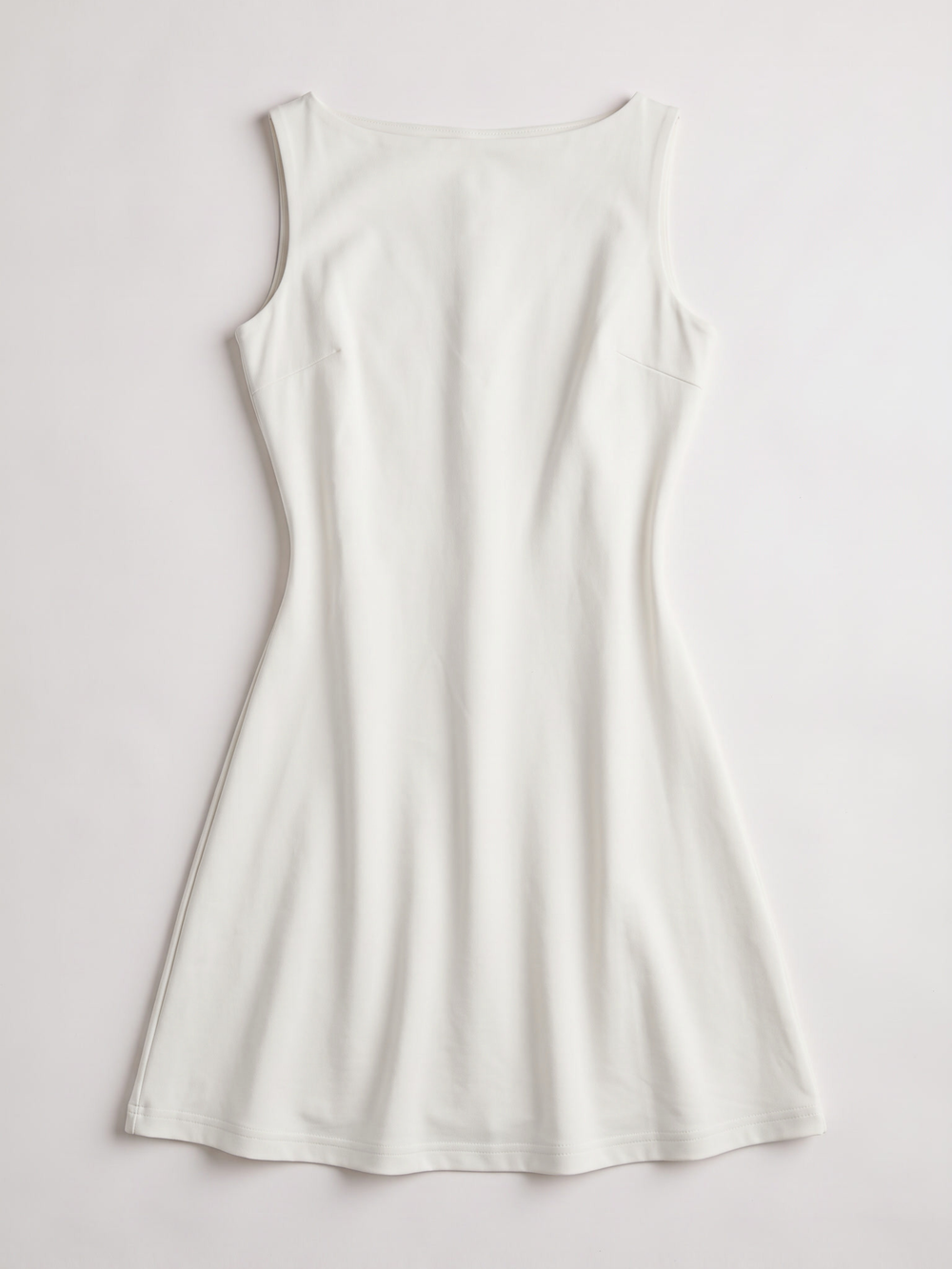 low back boat neck mini dress
