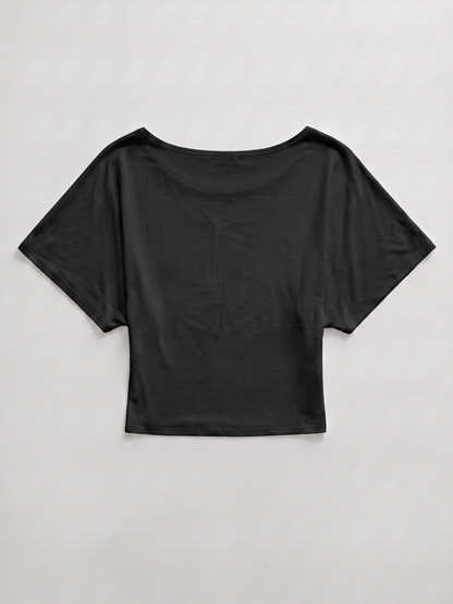 off shoulder tie top
