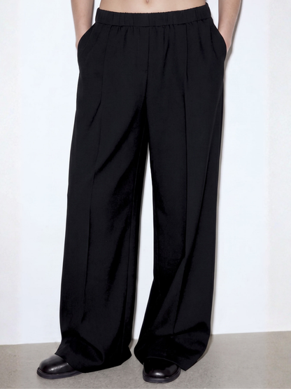 elastic waist tailored pants
