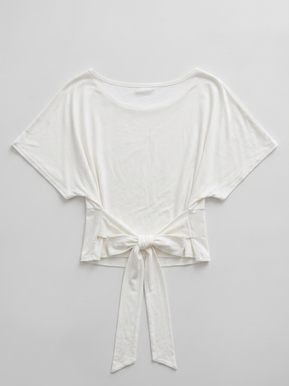 off shoulder tie top