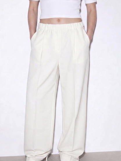 elastic waist tailored pants