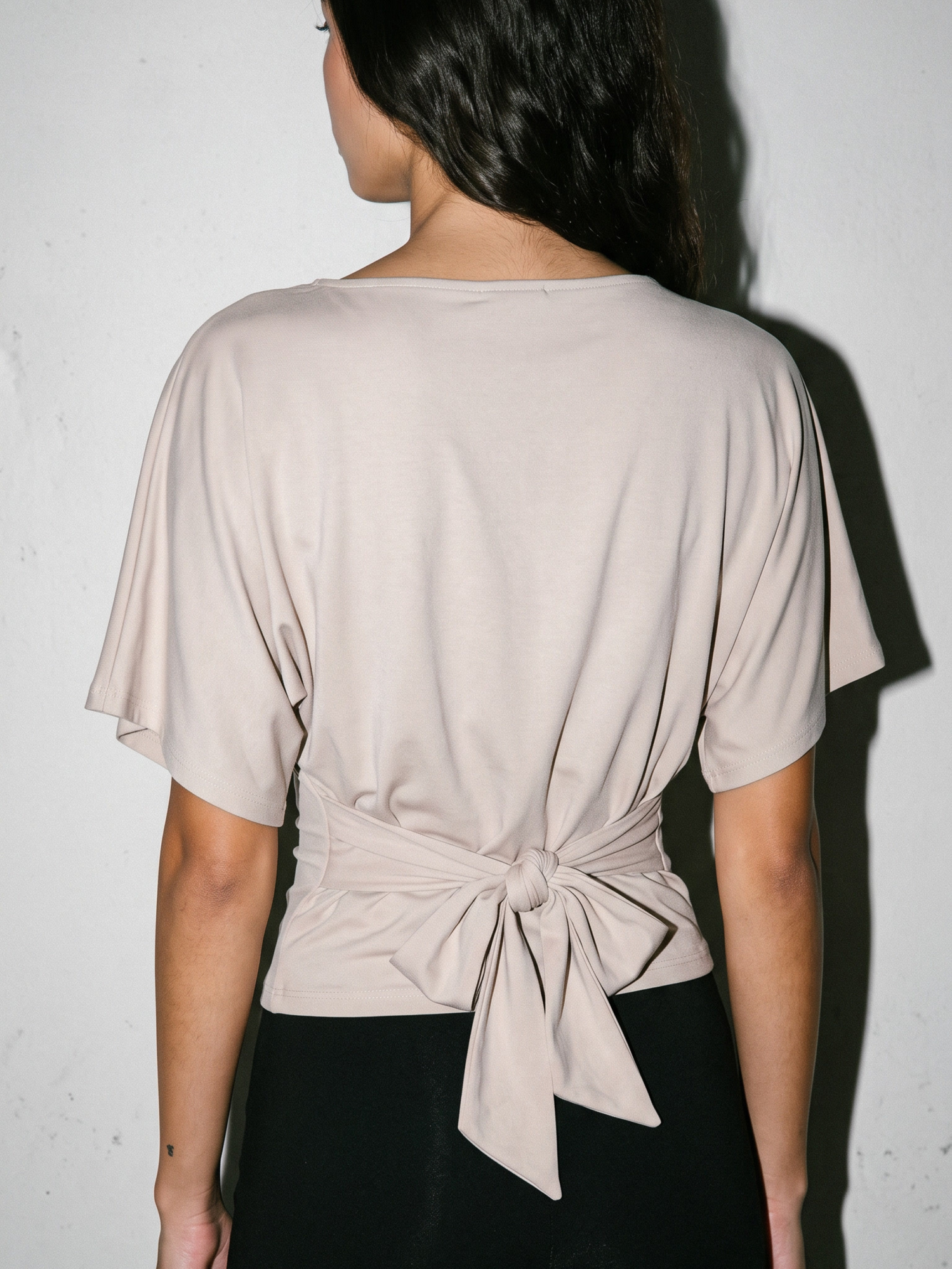 off shoulder tie top