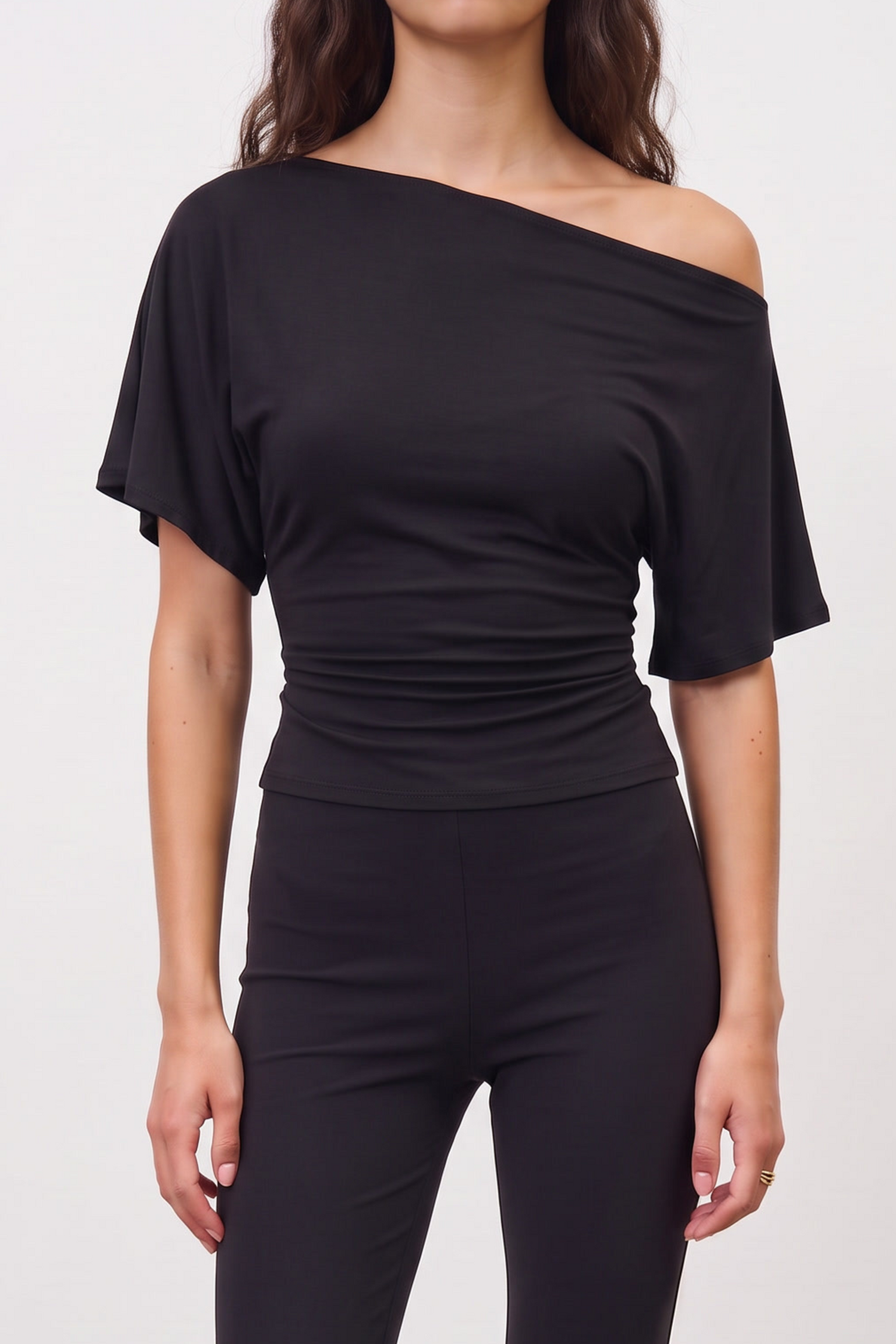 off shoulder tie top