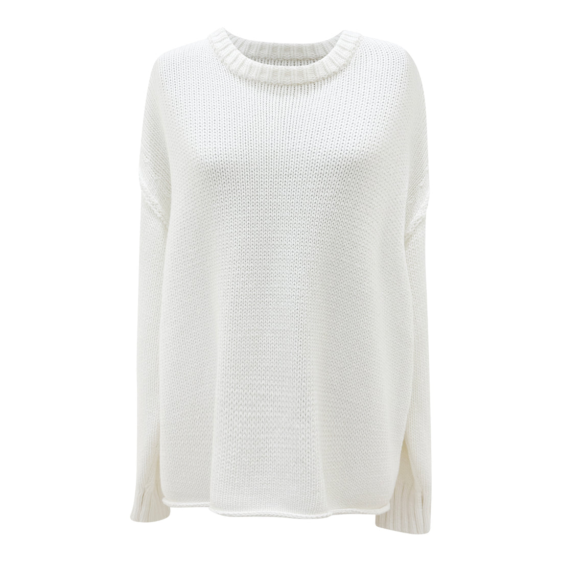 oversized knit crew neck jumper