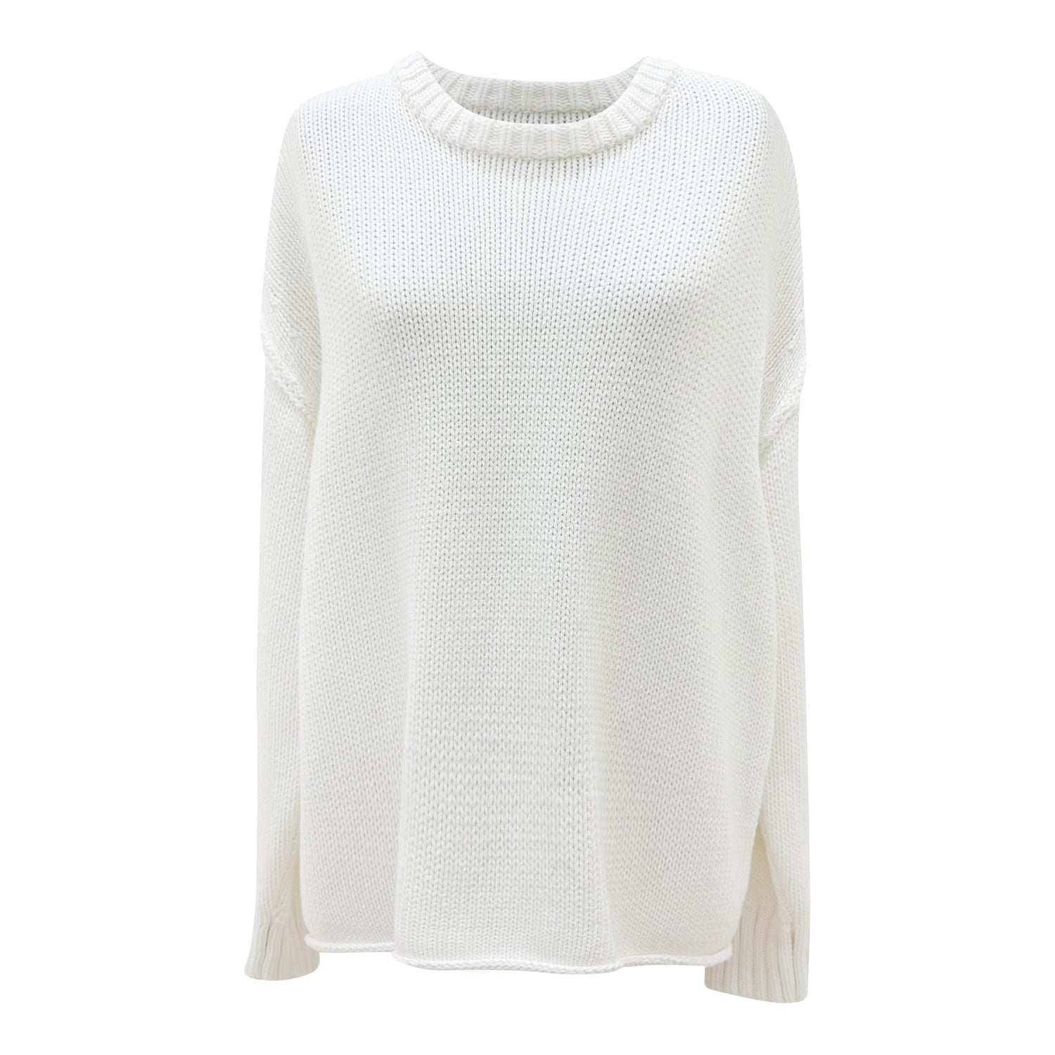 oversized knit crew neck jumper