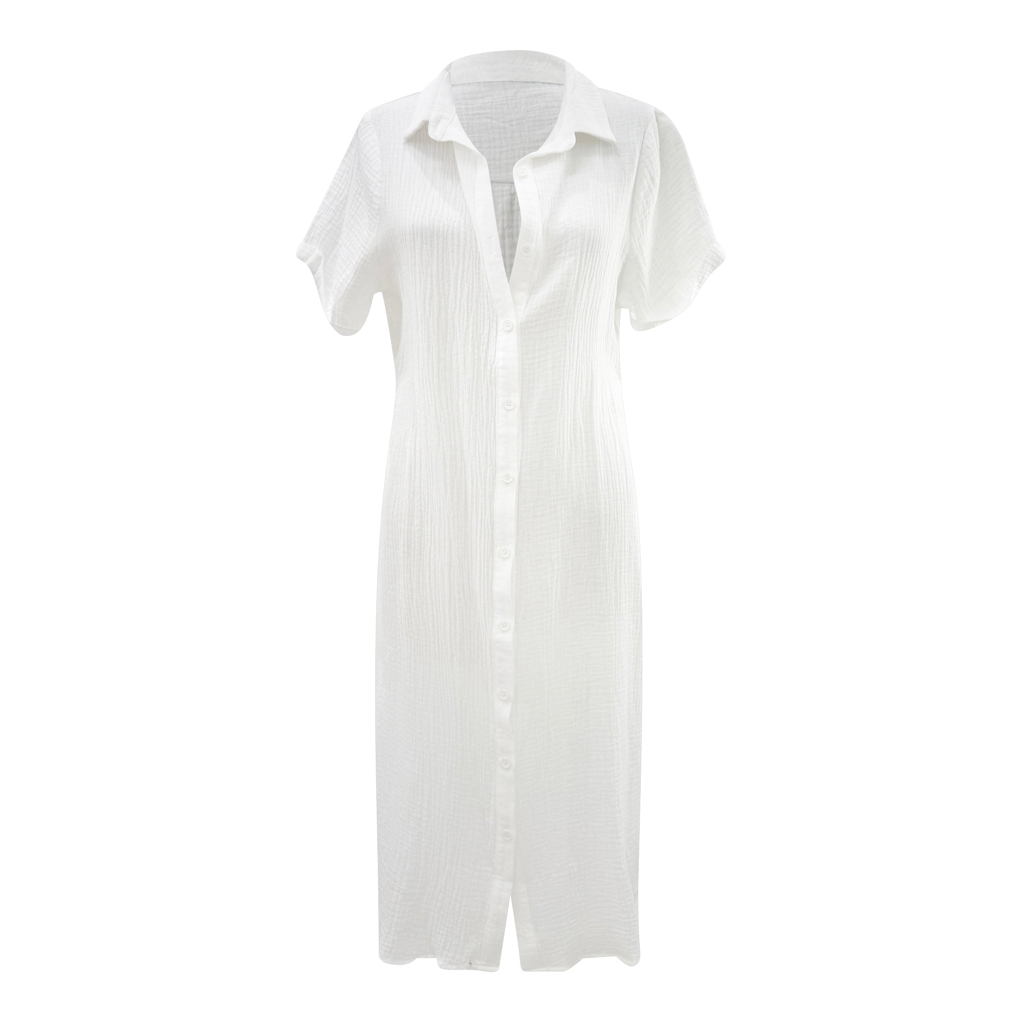 cotton midi shirt dress