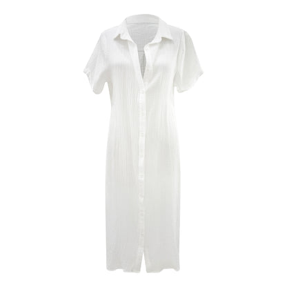 cotton midi shirt dress