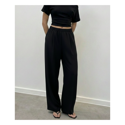 elastic waist tailored pants