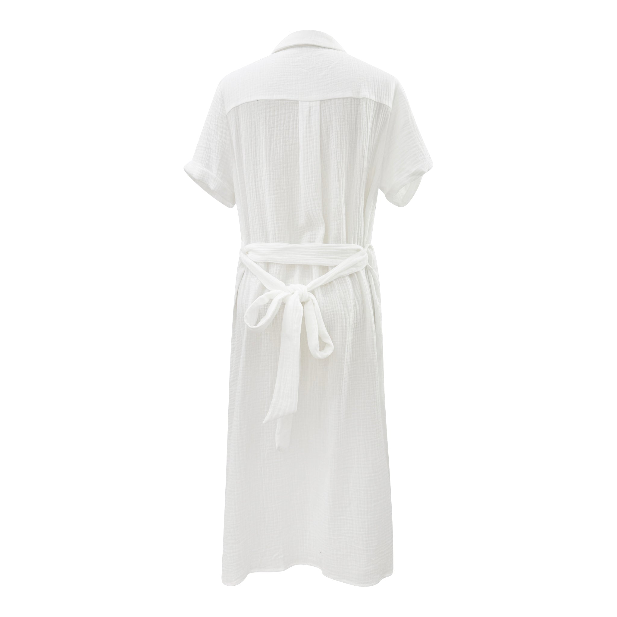 cotton midi shirt dress