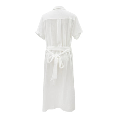 cotton midi shirt dress