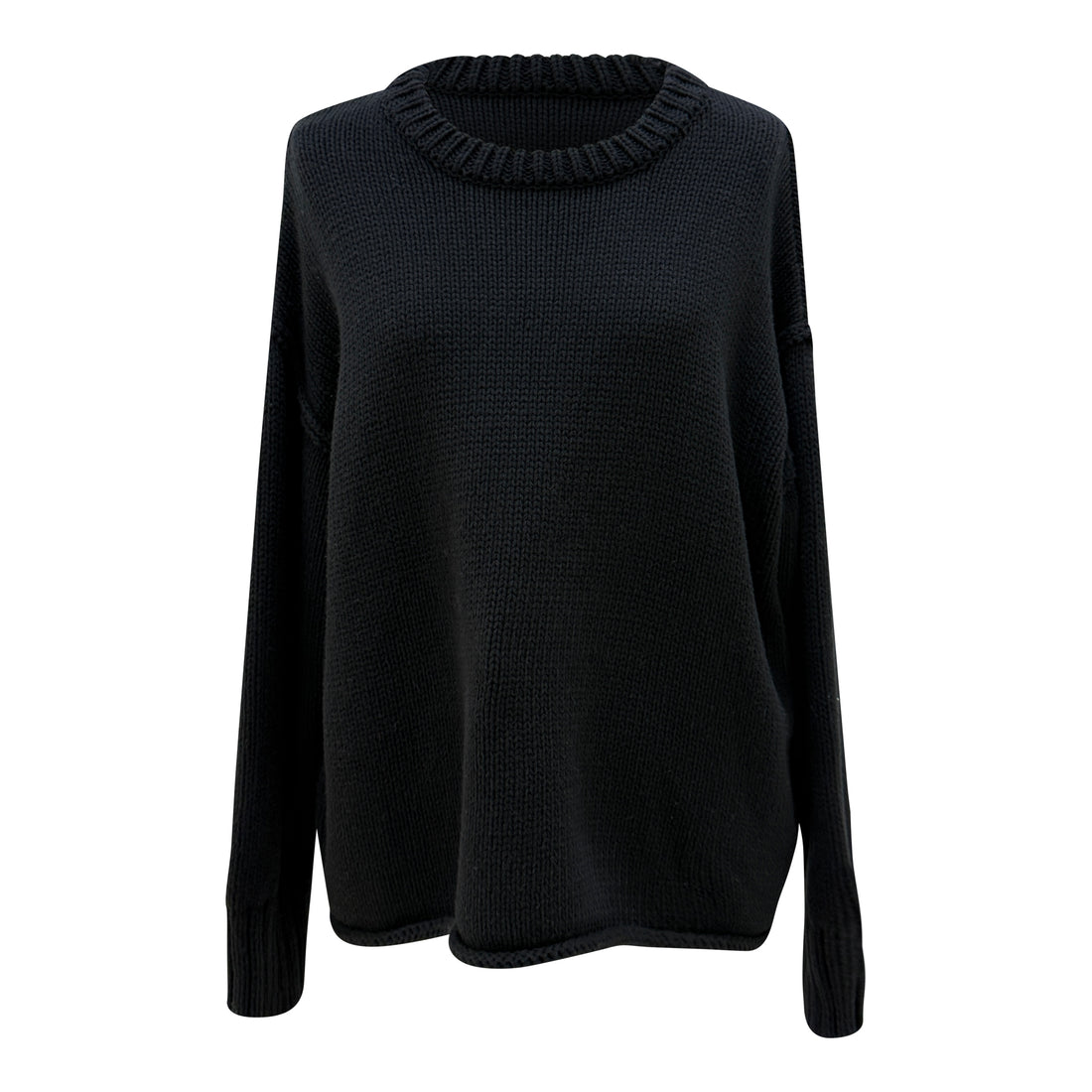 oversized knit crew neck jumper
