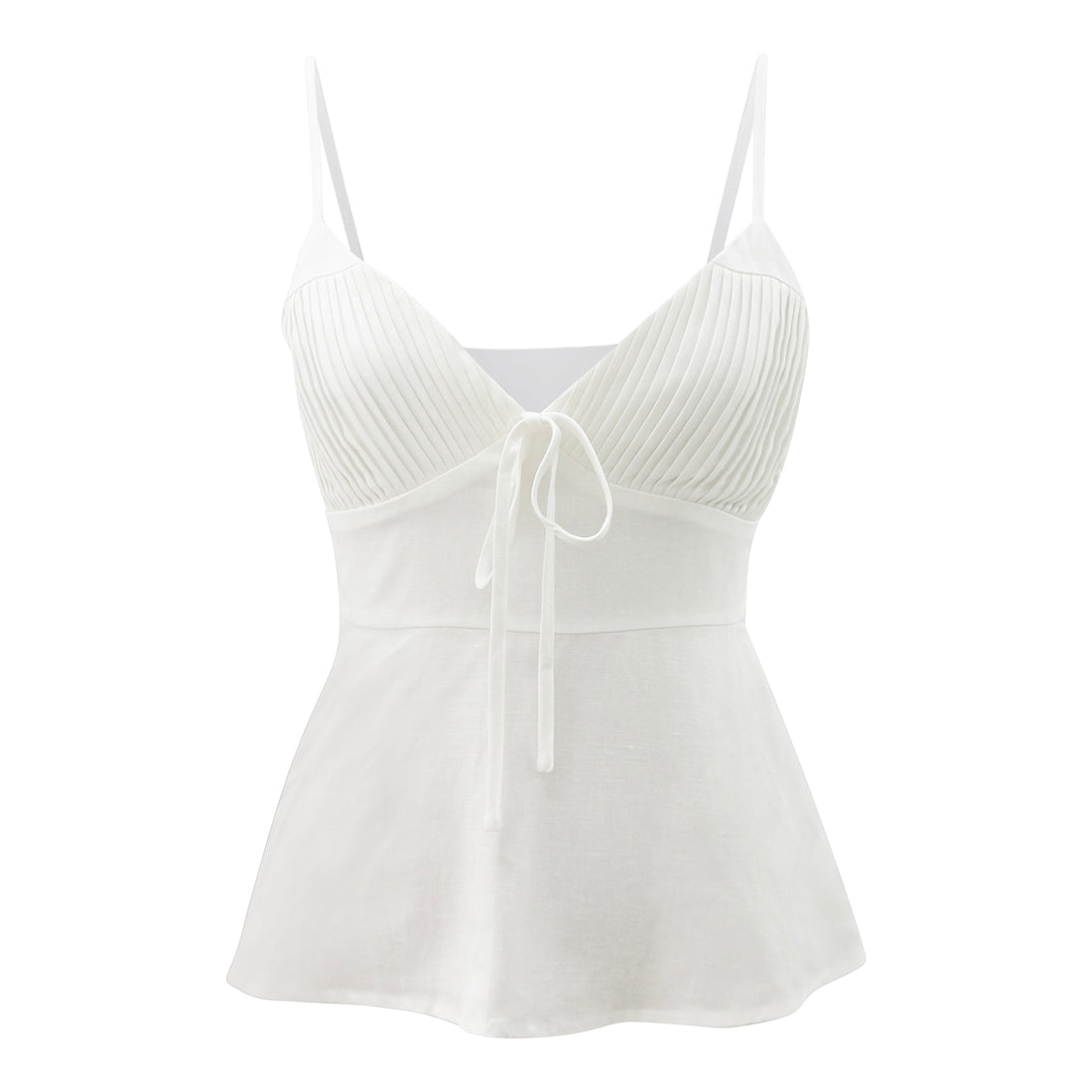 pleated tie front cami