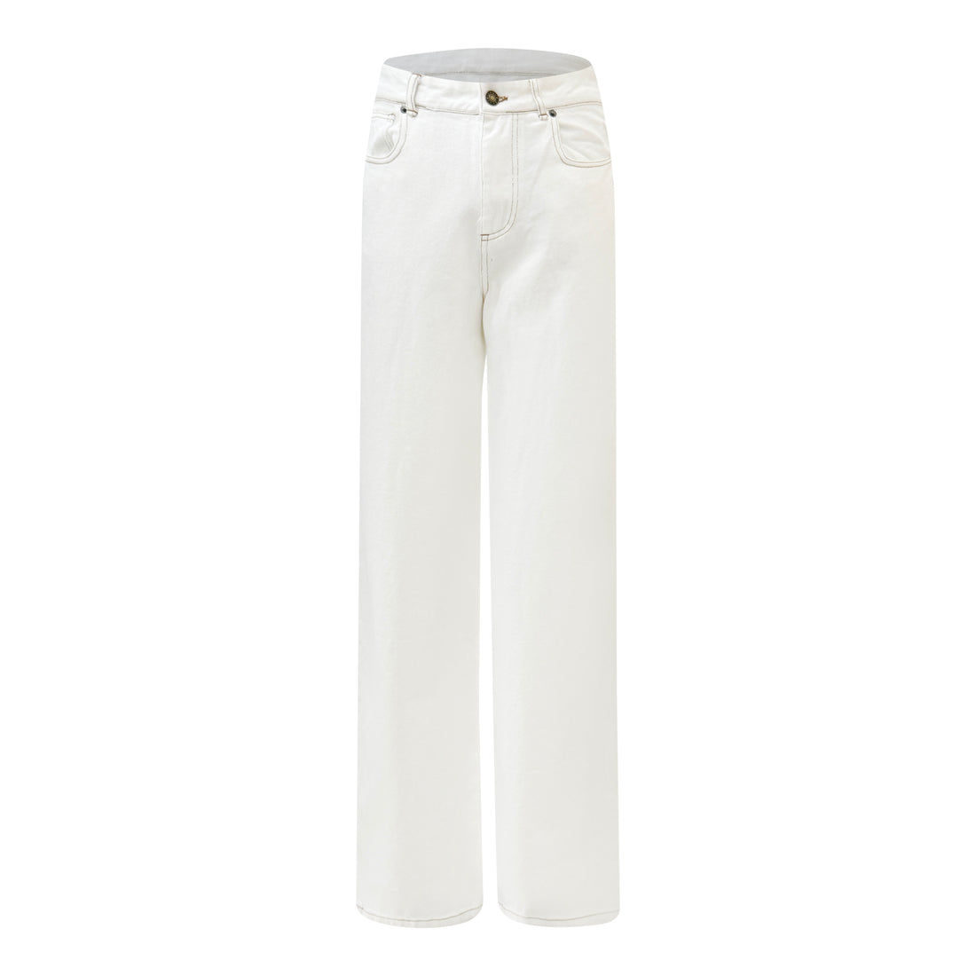 mid rise straight leg white jeans