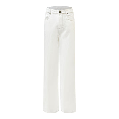 mid rise straight leg white jeans