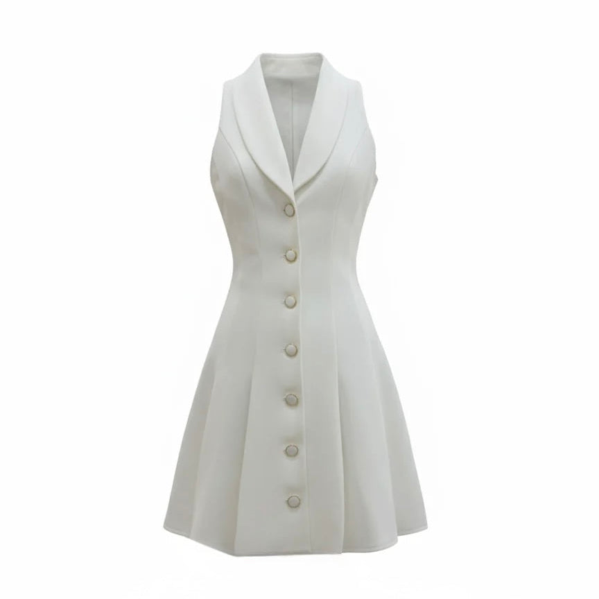 sleeveless blazer mini dress