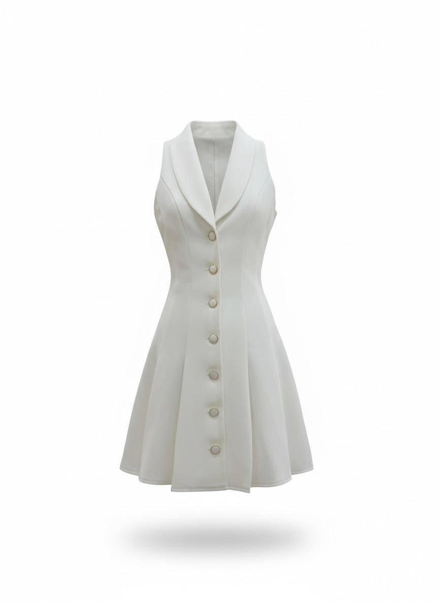 sleeveless blazer mini dress