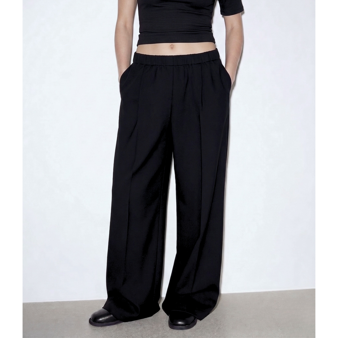 elastic waist tailored pant