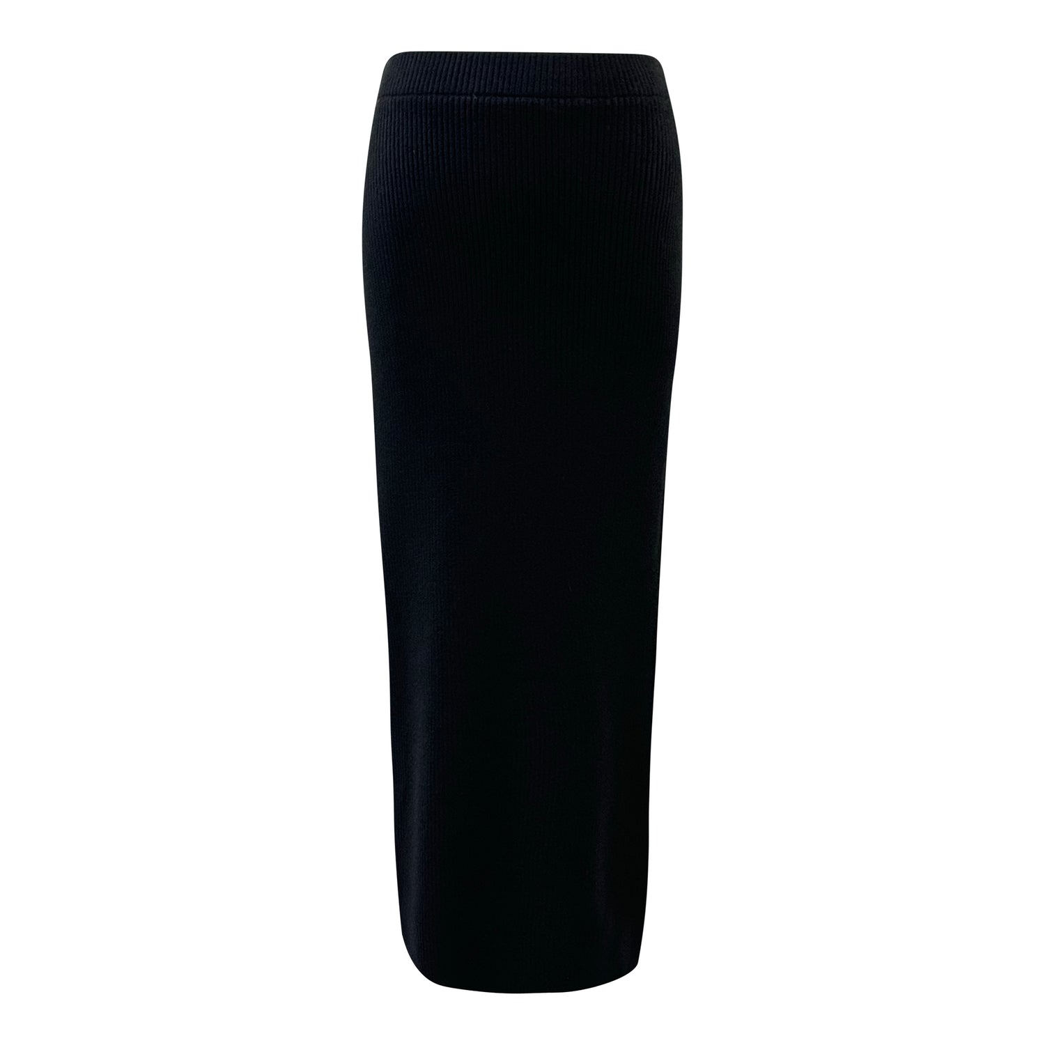 knit ribbed midi skirt