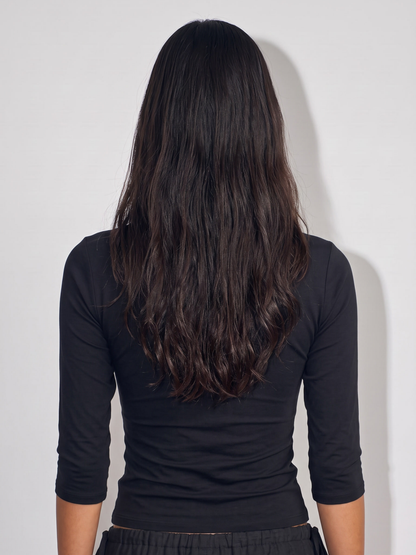 v neck 3/4 sleeve top