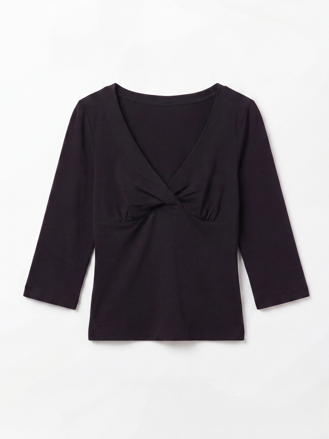 v neck three-quarter top