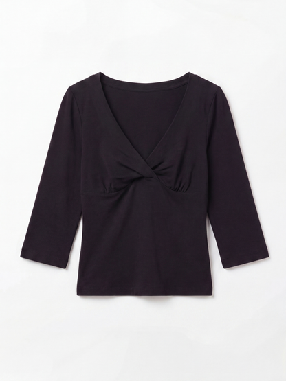 v neck three-quarter top