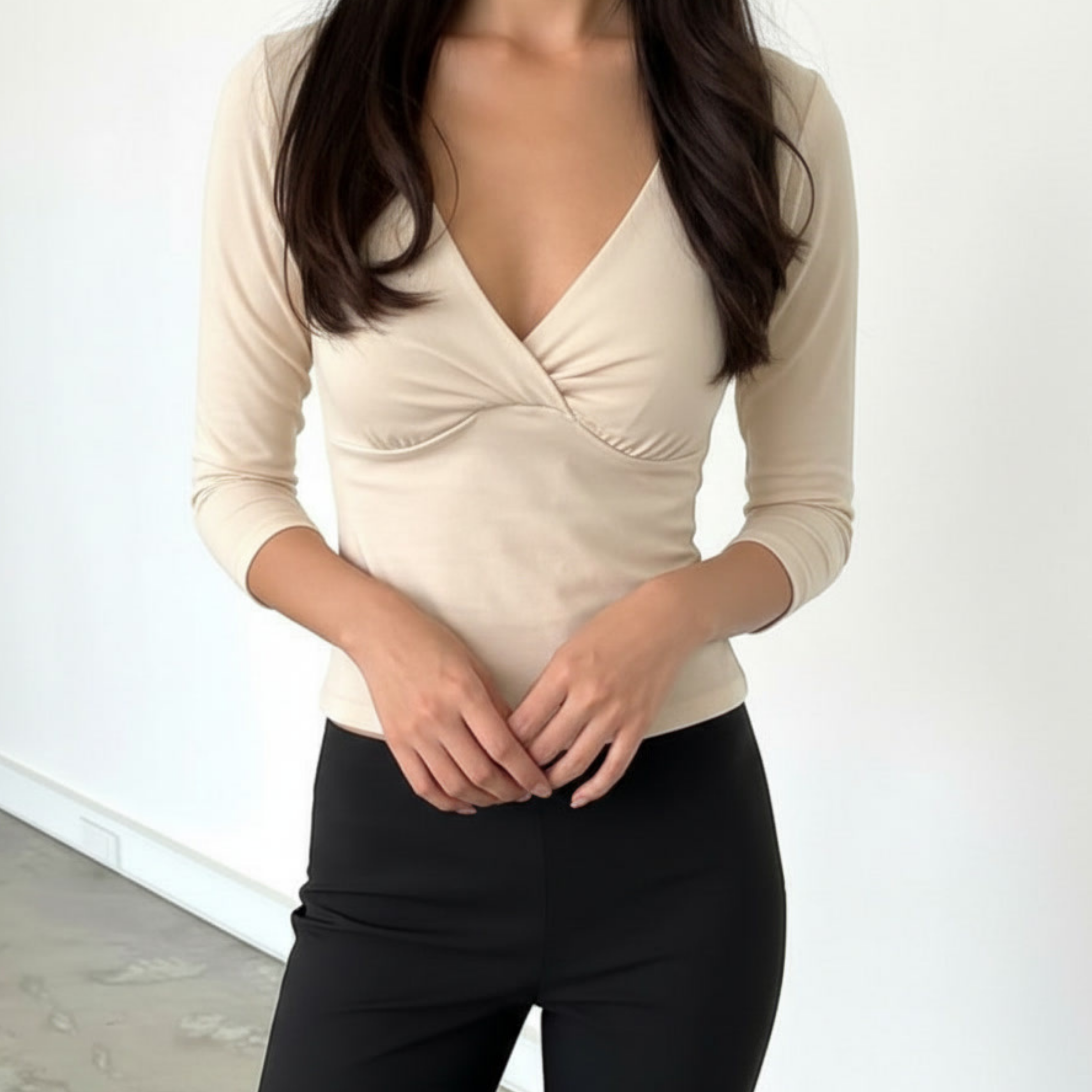 v neck half sleeve top