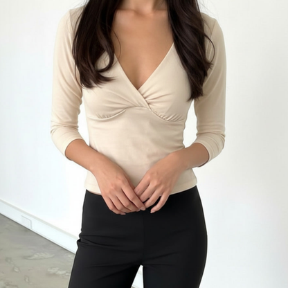 v neck half sleeve top