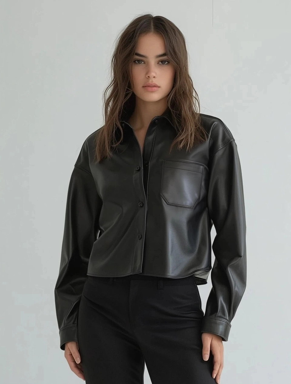 vegan leather shirt