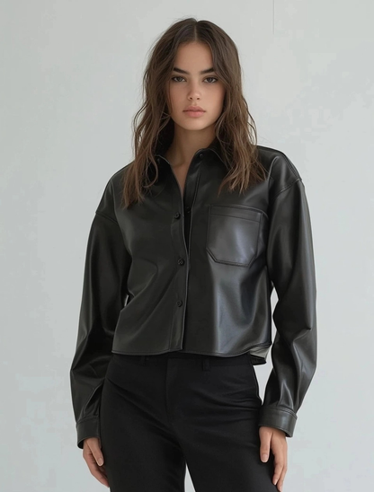 vegan leather shirt