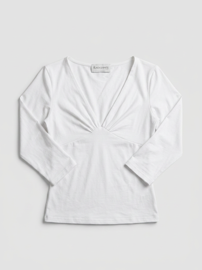 v neck 3/4 sleeve top