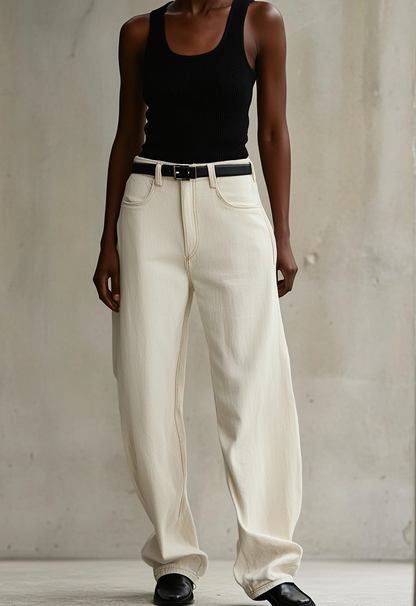 mid rise straight leg white jeans